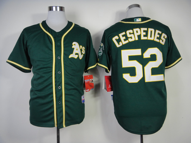 Men Oakland Athletics #52 Cespedes Green MLB Jerseys